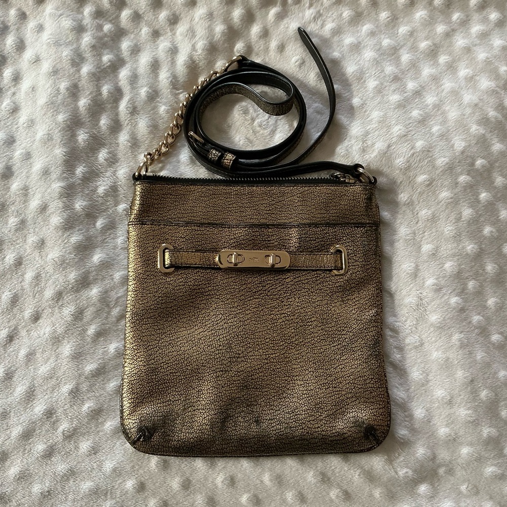 Coach Metallic Gold Swagger Swingpack  Bag